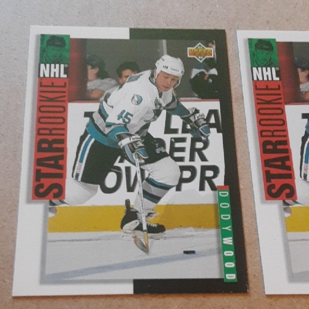 Wood NHL White and Green Rookie Cards